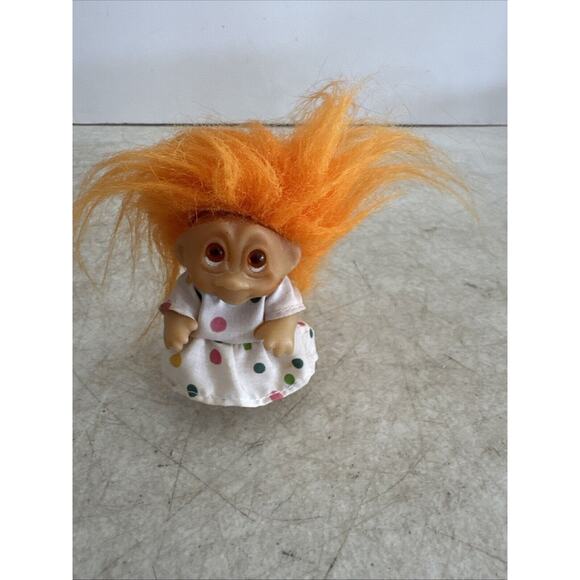 1986 Vintage Dam Troll doll with Orange Hair W/clothes - Picture 4 of 9